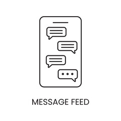 Phone message feed line icon vector
