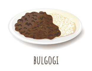 Bulgogi, marinated and grilled or stir fried beef