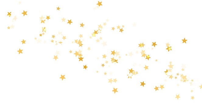 yellow gold star particle and sparkle light luxury design transparent background