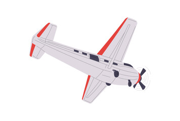 Airplane with propeller, cartoon vector illustration isolated on white