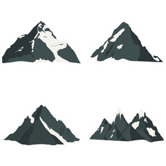 International Mountain Day Icon Set. With Abstract Shape. Isolated Vector. 