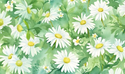 Beautiful daisy watercolor illustration, Generative AI