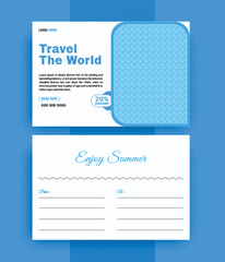 Travel postcard design template