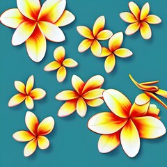 frangipani plumeria flower Nature-inspired 3D Abstract Background flower, frangipani, plumeria, nature, tropical, plant, blossom, beauty, yellow, floral, flowers