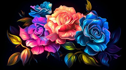 neon jasmine and rose flower