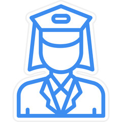 Female Captain Icon Style