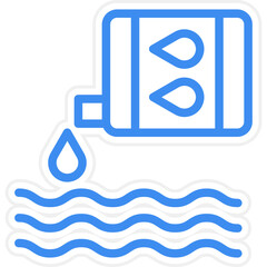 Water Pollution Icon Style