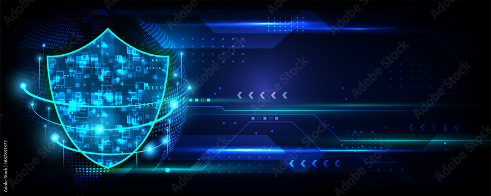 Sticker abstract background image, technology, data protection concept, communication network and global cyb