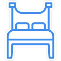 Double Bed Room Icon Style