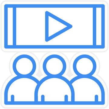 blue video screen and audience clip art preview