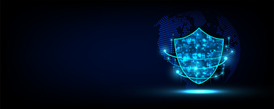 Abstract background technology, global cyber security protection concept