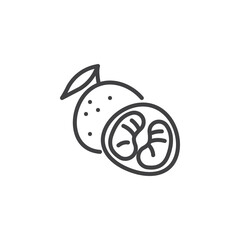 Tangerine fruit line icon