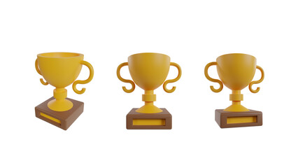 3D illustration Sport Icon Trophy PNG Isolated High Resolution For Website And App Design Transparent Background  Simple Cartoon Design Minimal Bright Render In Toy Style
