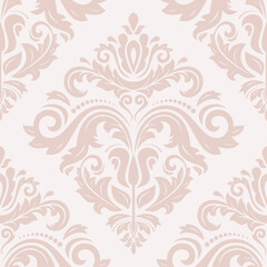 Classic seamless pattern. Damask orient ornament. Classic vintage light pink background. Orient pattern for fabric, wallpapers and packaging