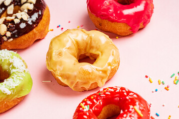 Homemade Round Glazed Donuts Ready to Eat