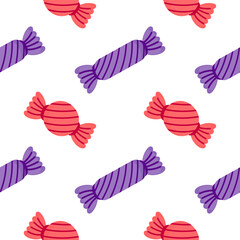 candy seamless pattern on white background