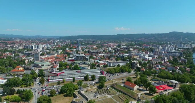 Aerial view of Banja Luka in Bosnia