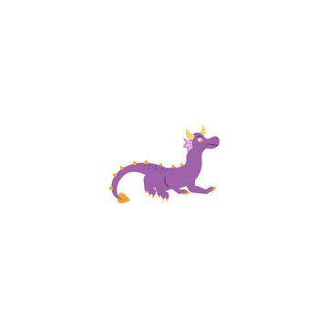 vector cute flying dragon character