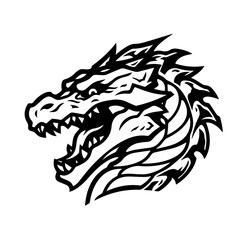 Dragon Logo Monochrome Design Style