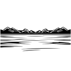 Frozen Lake Logo Monochrome Design Style