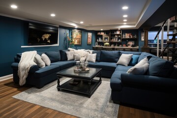 Beautiful modern interior design of living room background.