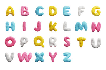 Font in clay or plasticine made style 3d realistic vector illustration isolated. © sabelskaya