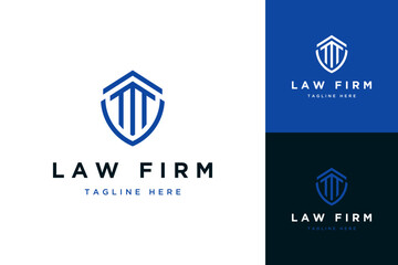 logo design law firm or shield with building poles