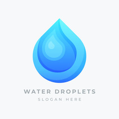 Logo Design Modern Water Droplets Colorful or Gradient