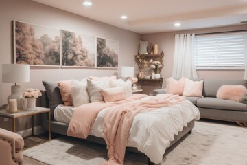 Beautiful modern interior design of bedroom background.