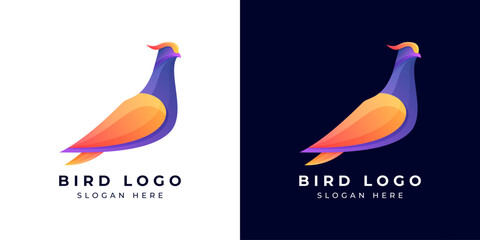 Logo Design Modern Bird Colorful or Gradient