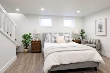 Obraz premium Beautiful modern interior design of bedroom background.