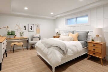 Fototapeta na wymiar Beautiful modern interior design of bedroom background.