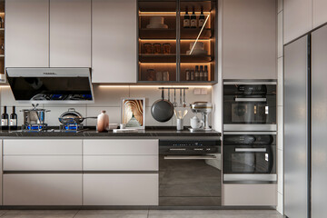 3d rendering kitchen modeling interior full scene design