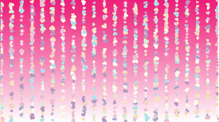 Realistic Background with Confetti of Hearts Glitter Particles. St. Valentine Day. Celebration pattern. Light Spots. Explosion of Confetti. Glitter Vector Illustration. Design for Banner.