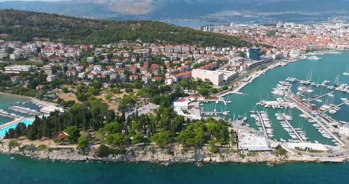 aerial view of the city of Split in Croatia