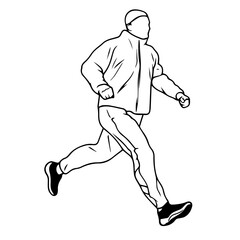 Fototapeta na wymiar jogging Logo Monochrome Design Style