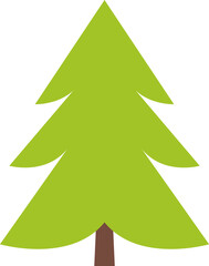 Christmas trees, pines, spruces, conifers and deciduous trees Flat trees set. Flat forest tree nature plant isolated vector illustration.