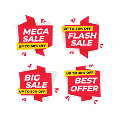 Set of flat design sales label vector