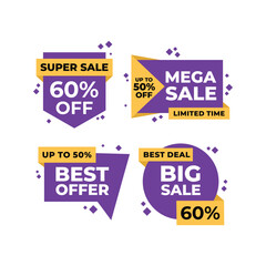 Set of flat design sales label vector