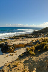 Discover sheltered bay beaches and wild surf beaches, blowholes, caves and unusual rock formations...
