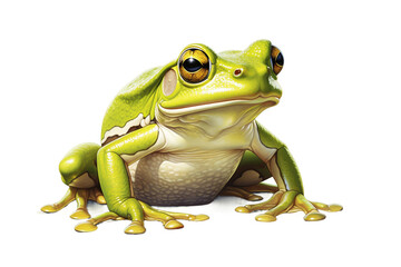 Whimsical White Background Frog on transparent background PNG