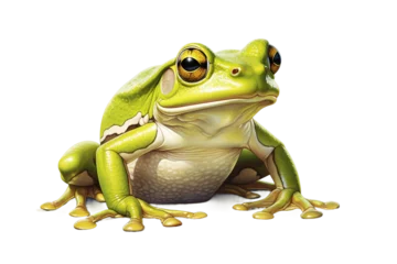 Foto op Plexiglas Whimsical White Background Frog on transparent background PNG © shair