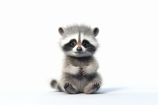 adorable baby raccoon character