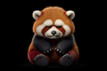 cartoon red panda with a sad face