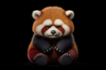 Fototapete cartoon red panda with a sad face © ayam