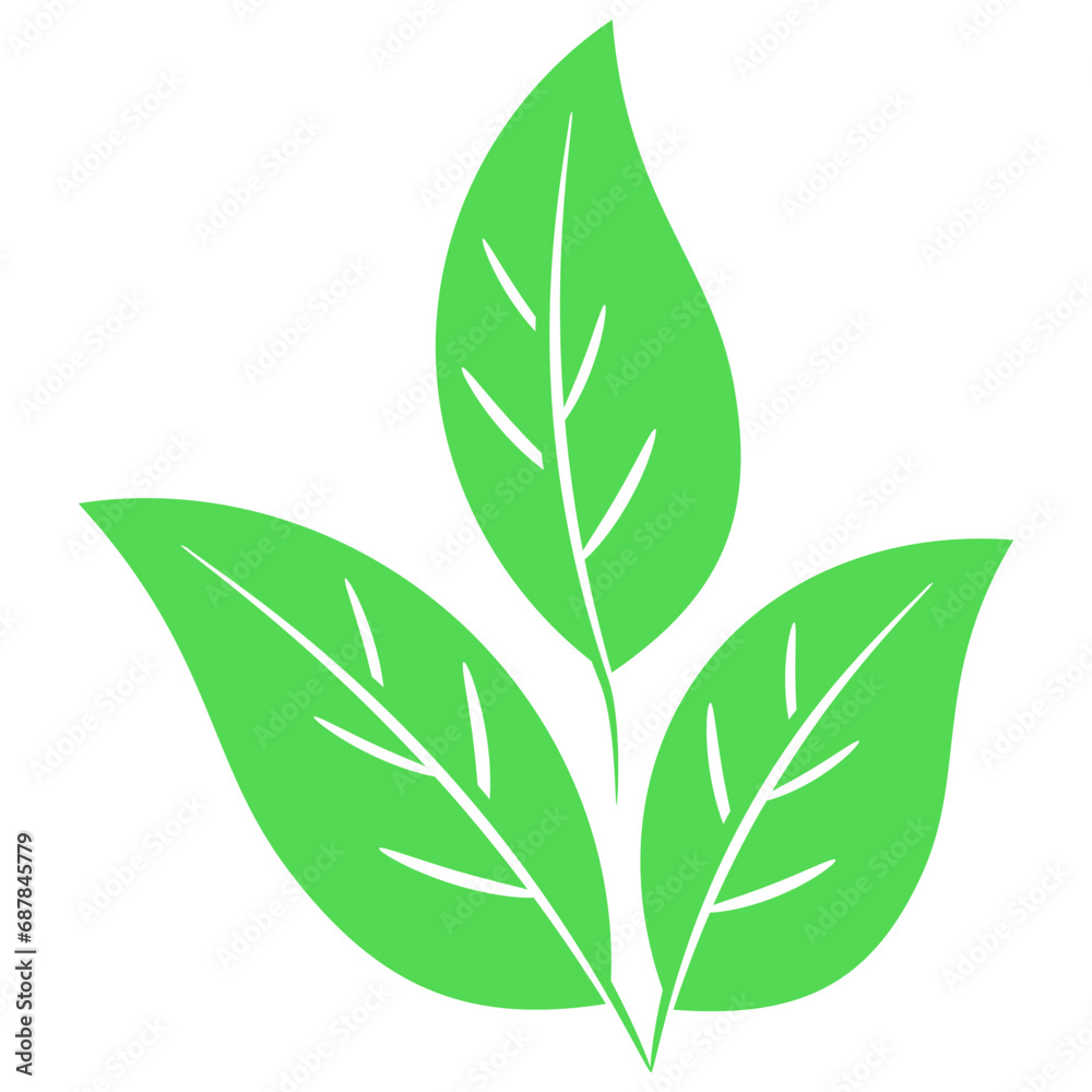 Wall mural three leaf icon design with green color