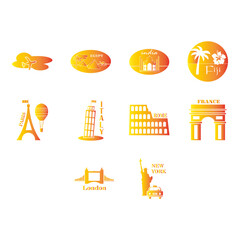 world travel clip art set