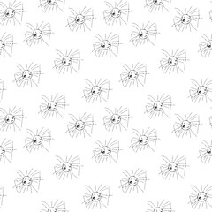 Seamless pattern with hand drawn dragons on a white background.
Seamless pattern with funny suns. Hand drawn vector illustration.
