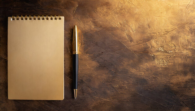 a high quality piece of paper lies next to a golden pen on a noble, expensive surface