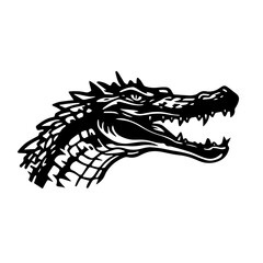 Nile crocodile Logo Monochrome Design Style